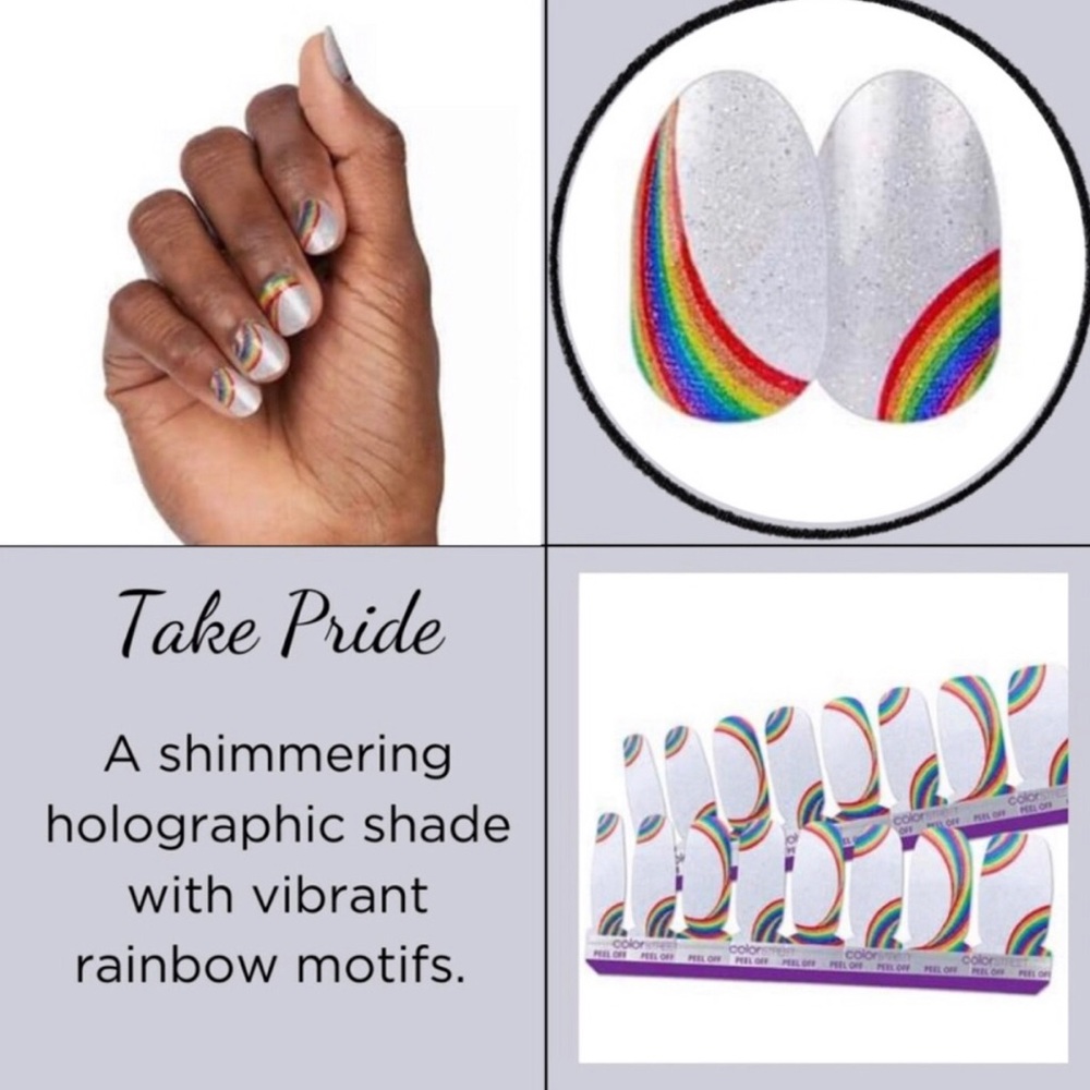 Silver Holographic Rainbow Nail Wraps - Take Pride